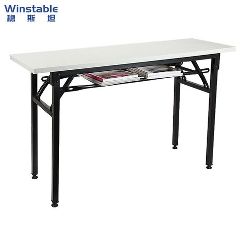 稳斯坦w7317长条折叠桌工厂展会议餐厅培训辅导条形桌灰白色180*4